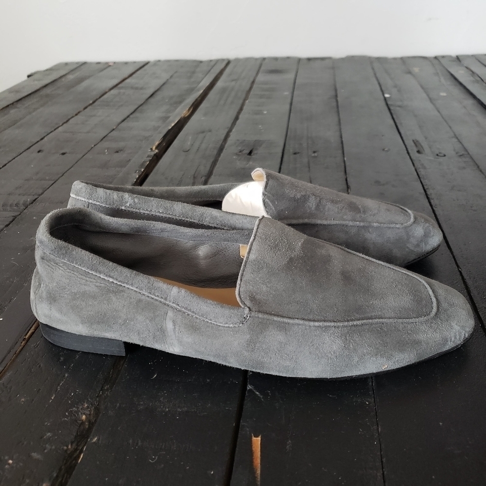 Andrea Carrano Women's 36.5 Grey Suede Loafers Slip On Shoes Flats 6 Italy